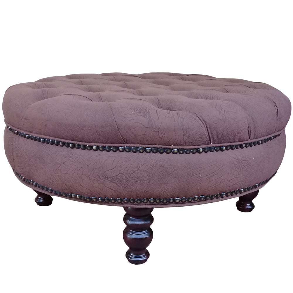 Churchill Round ottoman Pamper dark