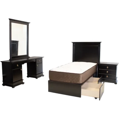 Grandeur 3 Piece Bedroom Set Bordeaux - Medium Pedestals