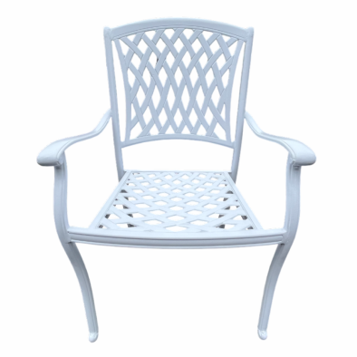 Aluminium Tuscan Arm Chair White
