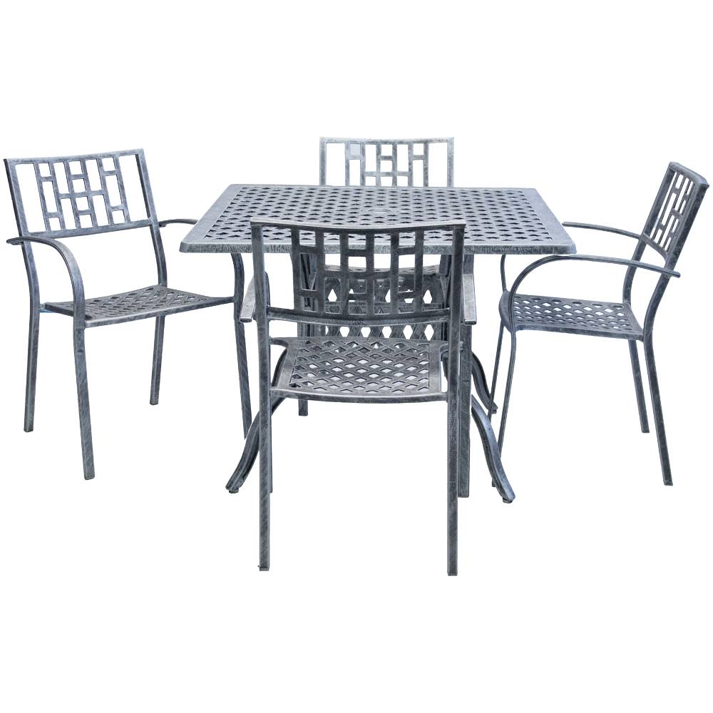 Aluminium Apollo 4 Seater Dining Set Special 1000mm Square