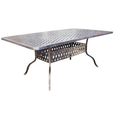 Classic 8 Seater aluminium table silver on Black