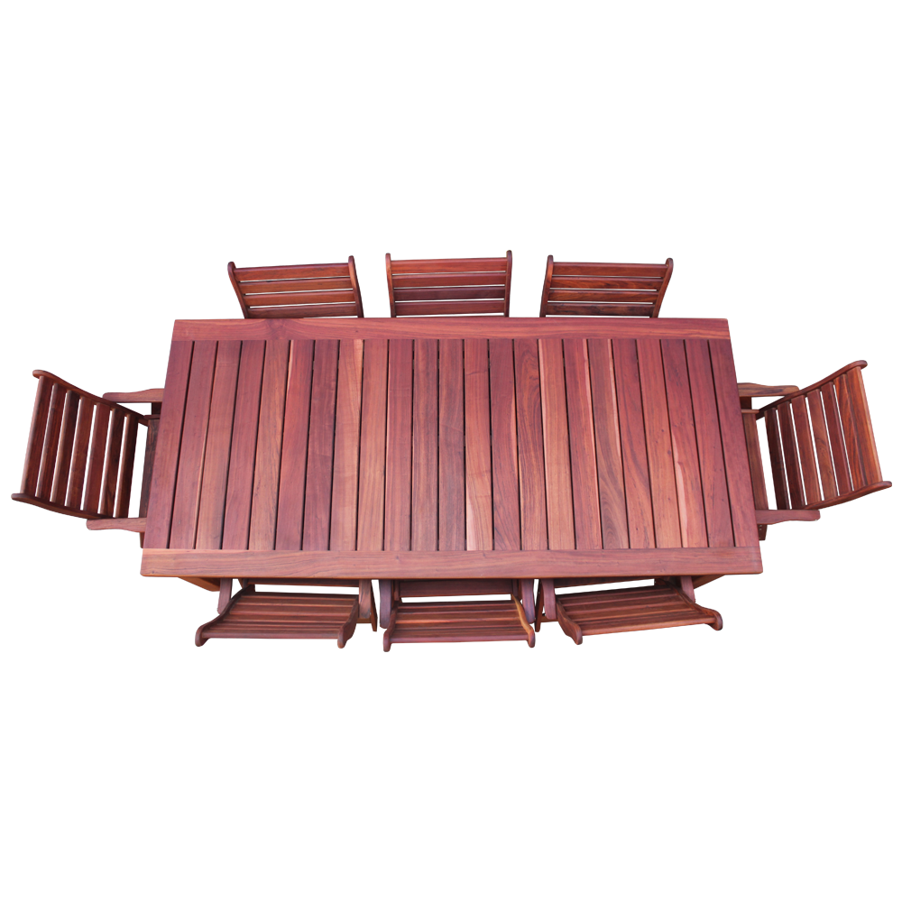 8 seater set - Rhodesian teak - Top view