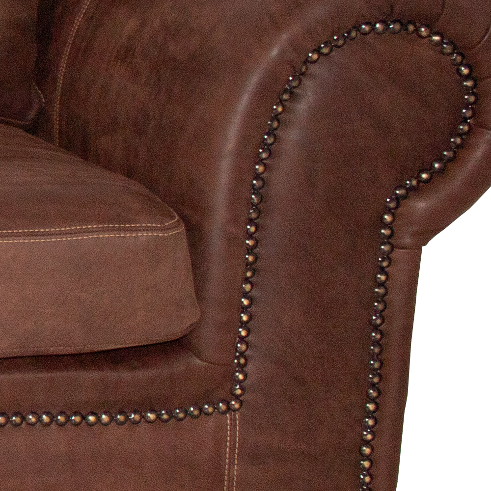 Afrique 3 seater Close up - Woodlands brown