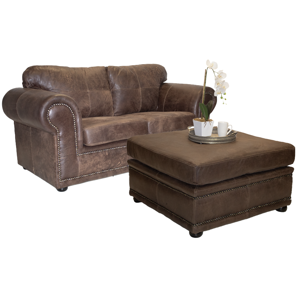 Afrika 2 seater with Loose Ottoman W-Brown