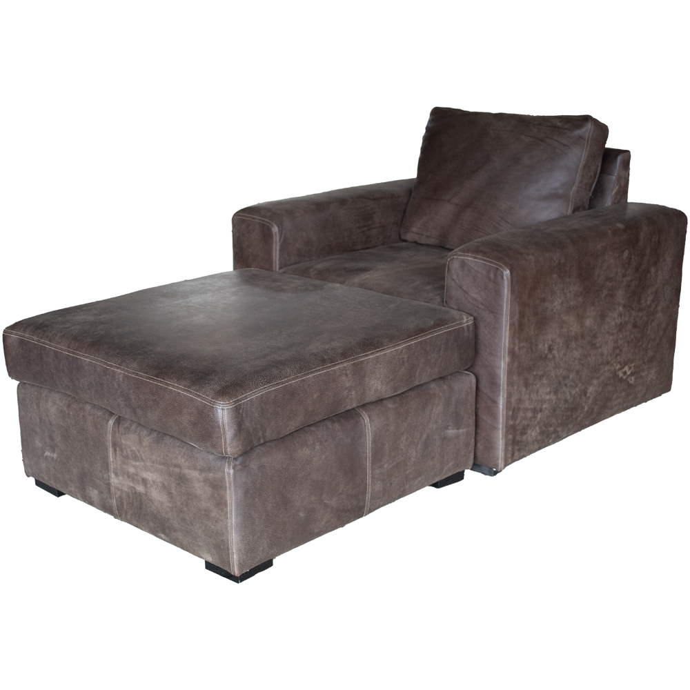 Mod armchair with Ottoman W-Brown