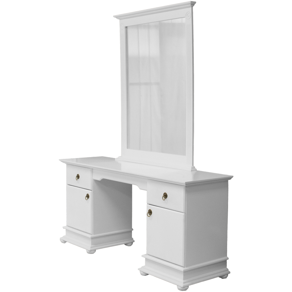 Grandeur Dress Desk + Mirror Painted White