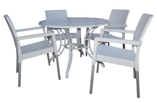 white patio set