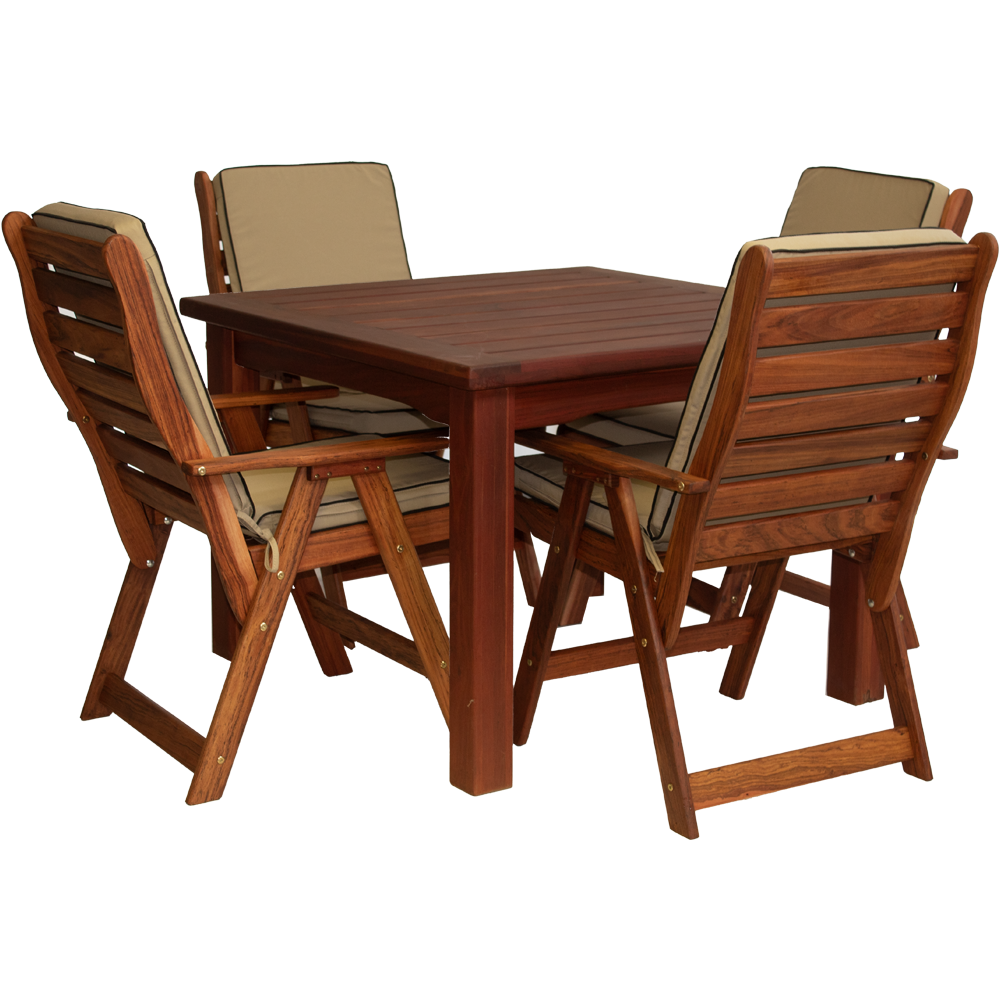 Zambezi 4 Seater Dining Set with cushions