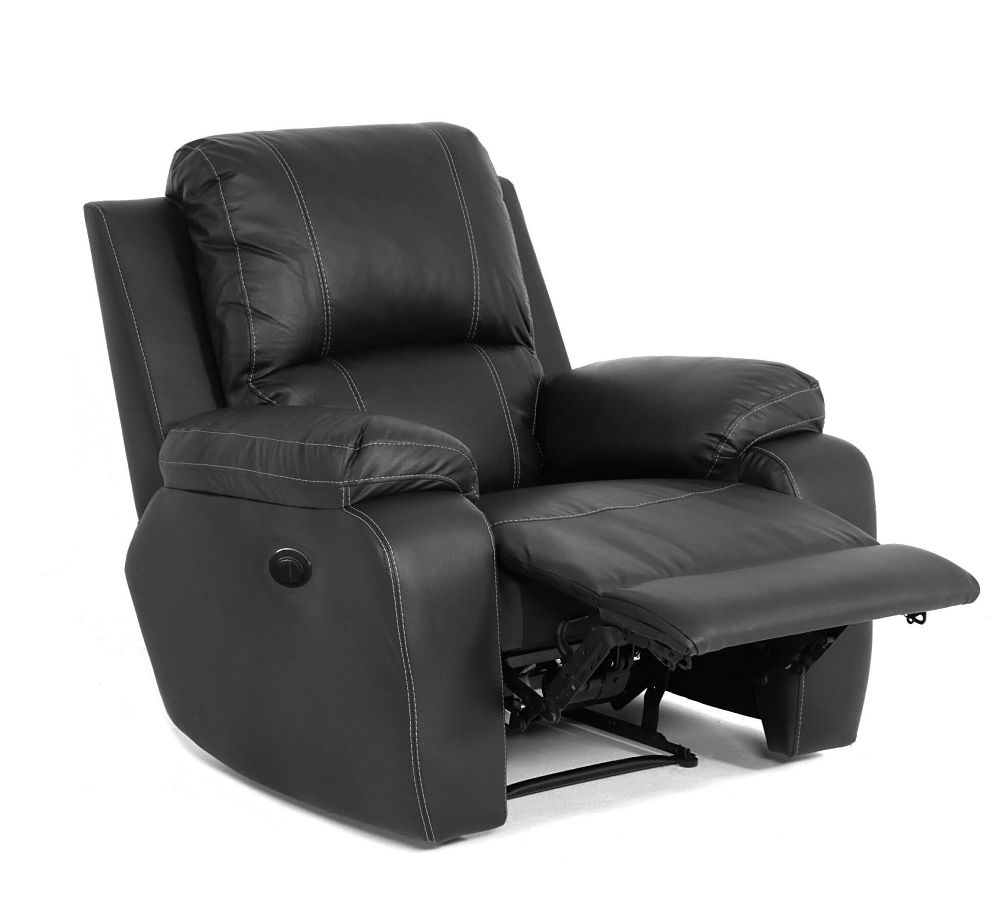 Genuine FULL LEATHER 3 PIECE 5 ACTION Recliner SET SPECIAL (PREMIER 1 SEATER 1 ACTION, 2 SEATER 2 ACTION AND 3 SEATER 2 ACTION) Black - Image 4