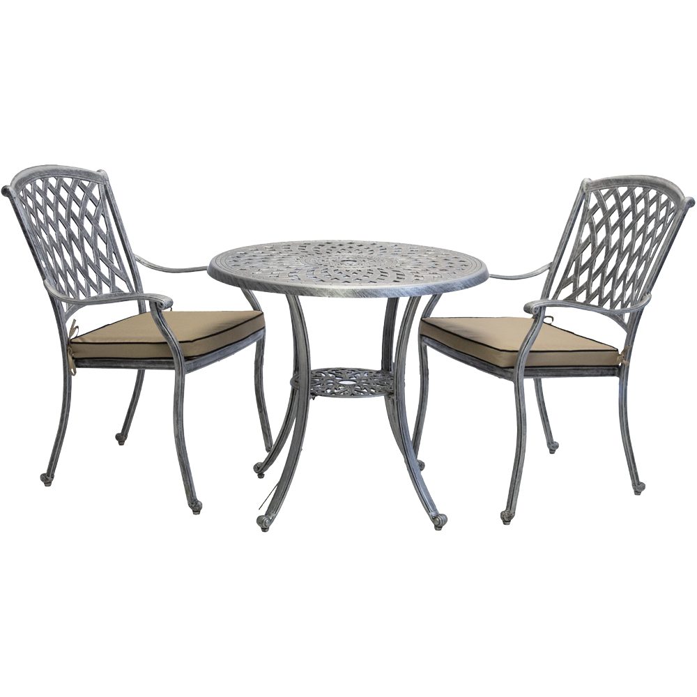 Aluminium Tuscan 2 Seater Dining Set Special with cushions