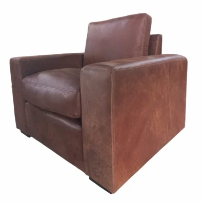 Mode Comfort Armchair - Exotic genuine Full Leather Brandy