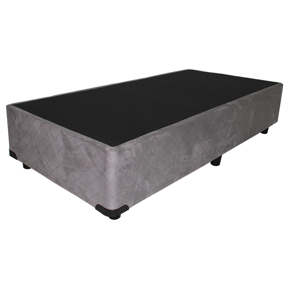 SINGLE Bed Base Suede - Grey (extra length)