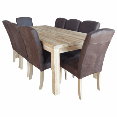 Mod Primo 9 Piece dining set Cotton wood