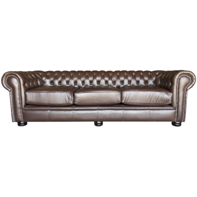 Chessman 3 Seater Couch Leather D-Brown