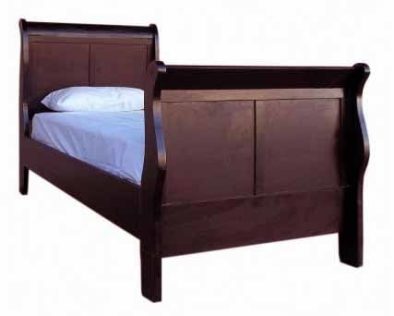 CINDY SLEIGH BED (SINGLE) LIGHT MAHOGANY