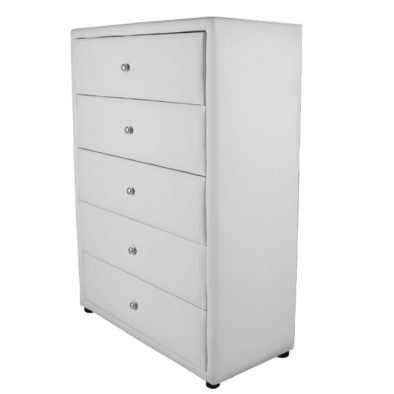 Amelia 5 drawer chest bonded white 3