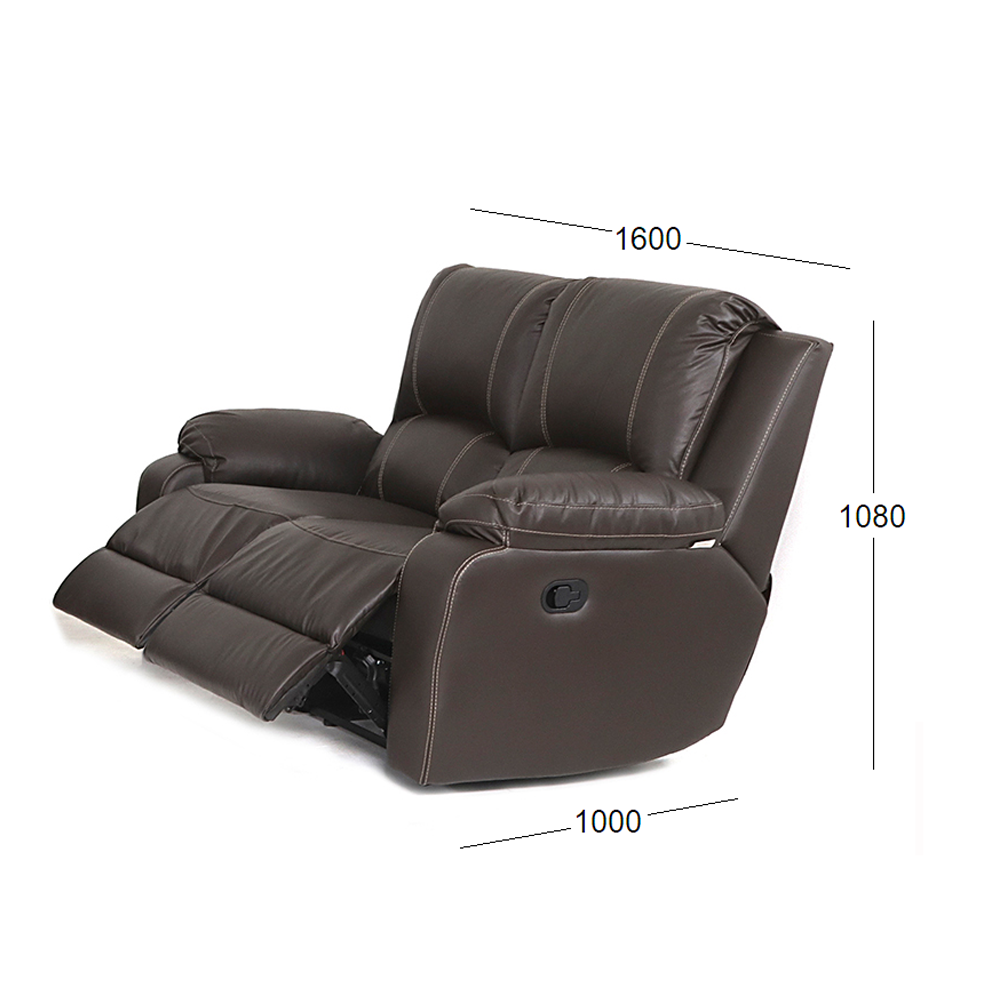 PREMIER 2 SEATER RECLINER LEATHRETTE WITH DIMENSIONS