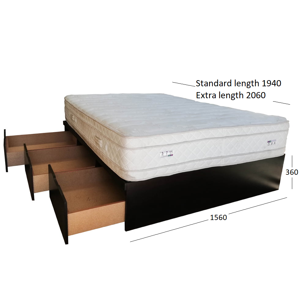 BASEBED 3 DRAWER QUEEN WITH DIMENSIONS