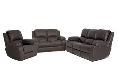 Premier 6 Seater Static Couch Full leather brown