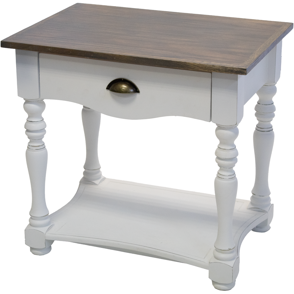 French 1 Drawer Pedestal Grey wash Oak Veneer