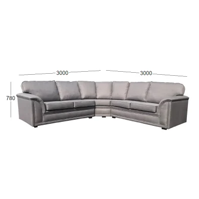 COMFORT 5 SEATER CNR FABRIC WITH DIMENSIONS