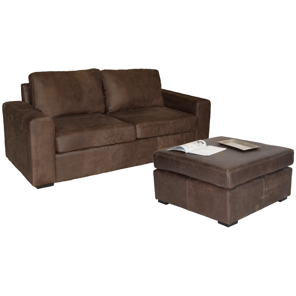 Mod 2 seater with Loose Ottoman W-Brown