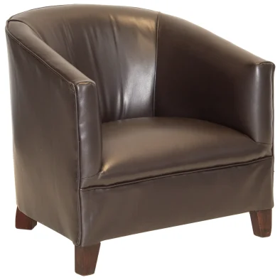 Classic Tub Chair Bonded PU Brown