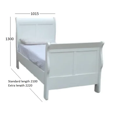 CINDY SLEIGH SINGLE BED WITH DIMENSIONS