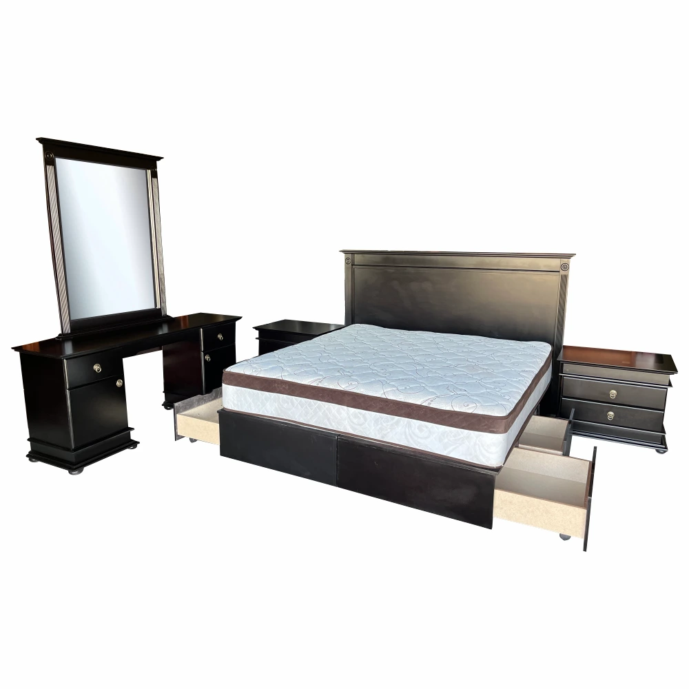 BORDEAUX-KING Bed Sets Large Pedestals