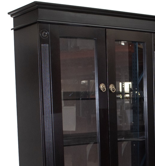 Grandeur Bookcase (1040 X 1890) Glass Doors Painted Bordeaux - Image 2