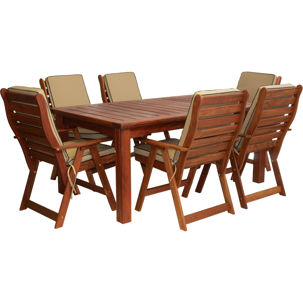 Zambezi 6 seater dining set including cushions