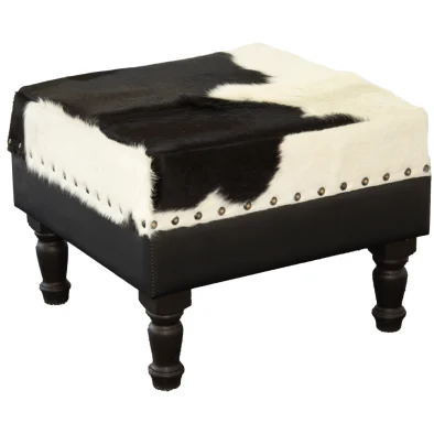 NGUNI OTTOMAN (600X600) BLACK - WHITE