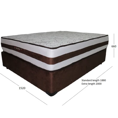 SENSATION QUEEN BASE & MATTRESS WITH DIMENSIONS