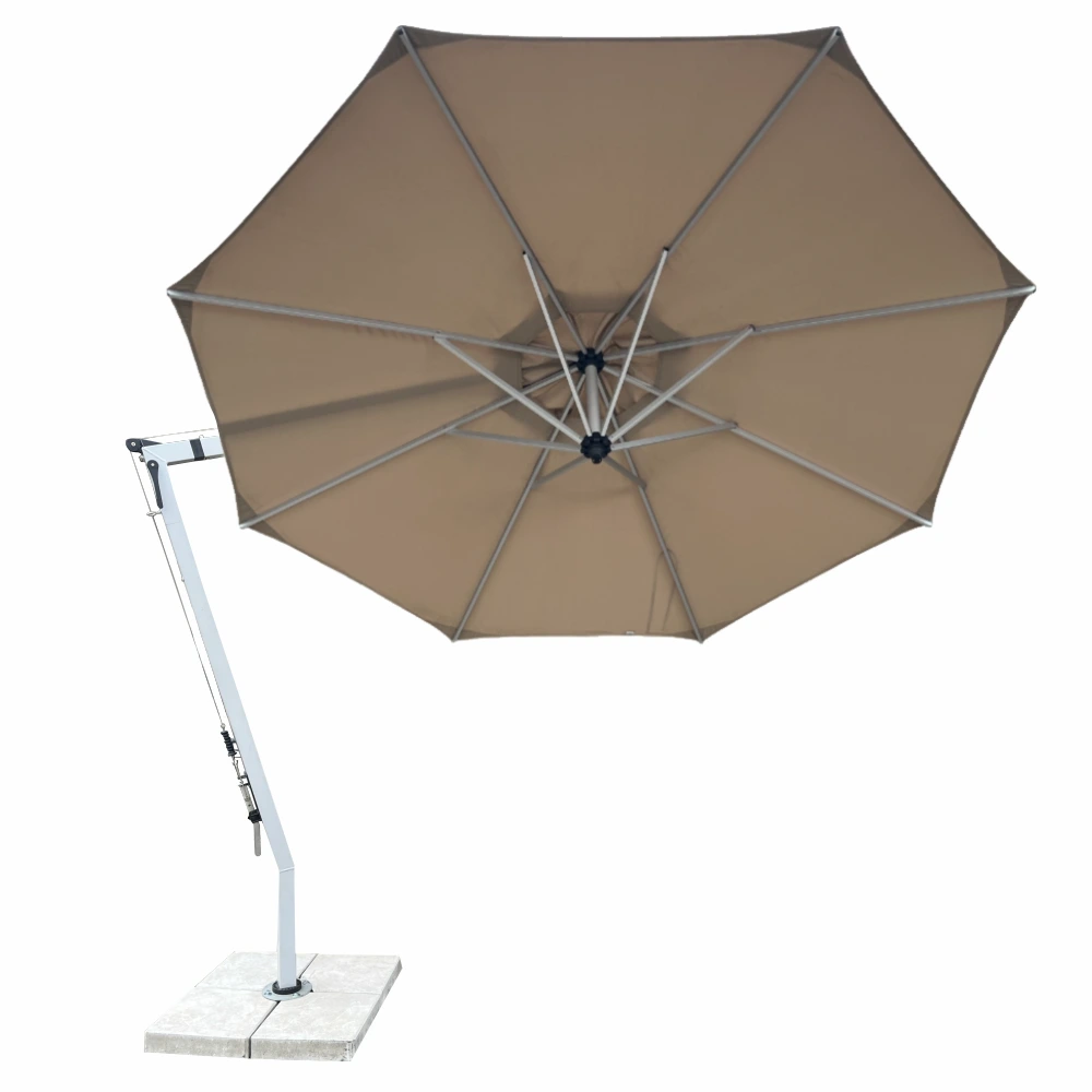 Picollo 3.2m Round Umbrella Tilt and Swivel Beige 2