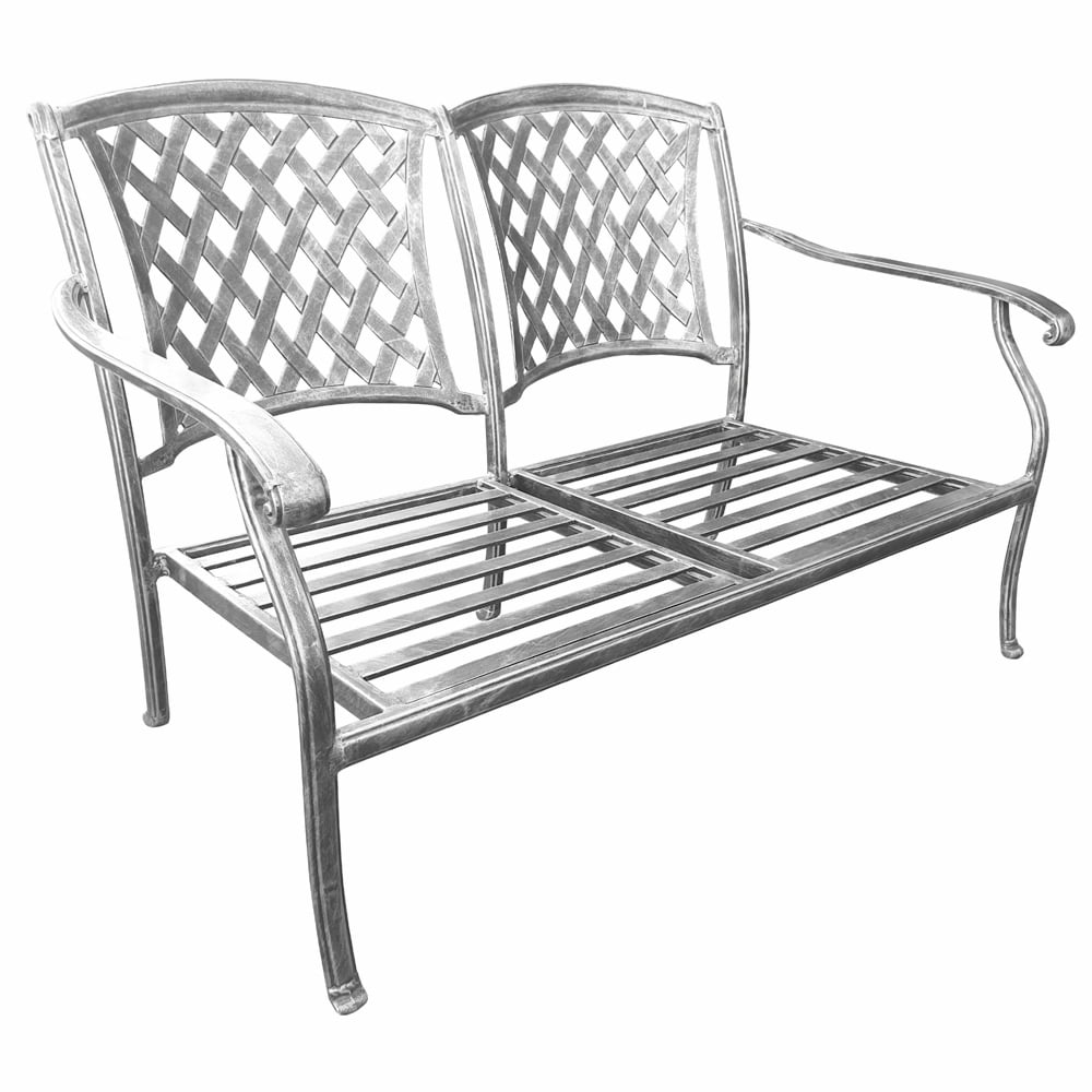 morris bench 2 seater aluminium silver