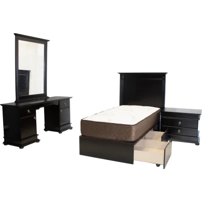 Grandeur 3 Piece Bedroom Set Bordeaux - Large Pedestals