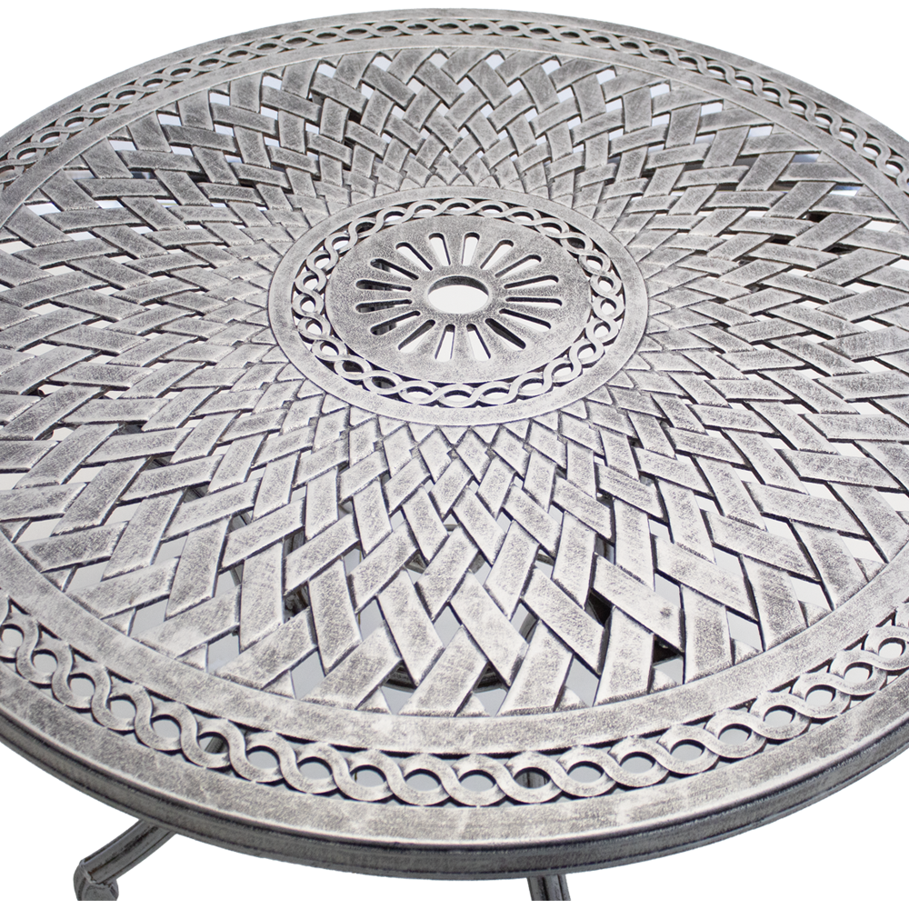 Aluminium 4 Seater Dining table 1000mm round close up