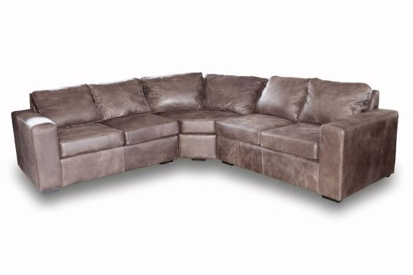 Genuine Full Leather Mod 5 Seater Corner Couch Special - Exotic W-Brown