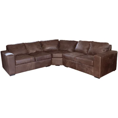 Mod 5 seater Corner unit Full Exotic Leather W-Brown