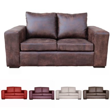 MOD 2 SEATER COUCH (VARIOUS LEATHERETTE OR LEATHER OPTIONS)