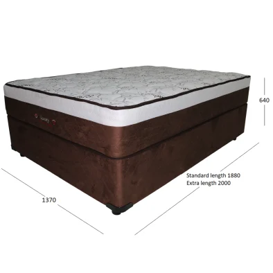 LUXURY DOUBLE BASE & MATTRESS WITH DIMENSIONS
