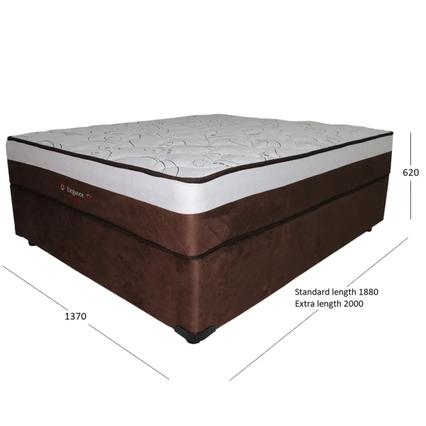 ELEGANCE DOUBLE BASE & MATTRESS WITH DIMENSIONS