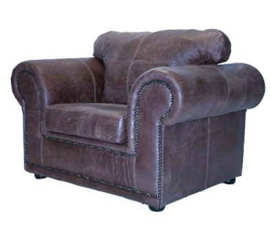 Afrika Armchair - Exotic genuine Full Leather W/Brown