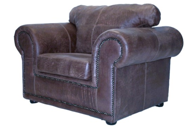 Genuine Full Leather Afrika Armchair - Exotic W-Brown
