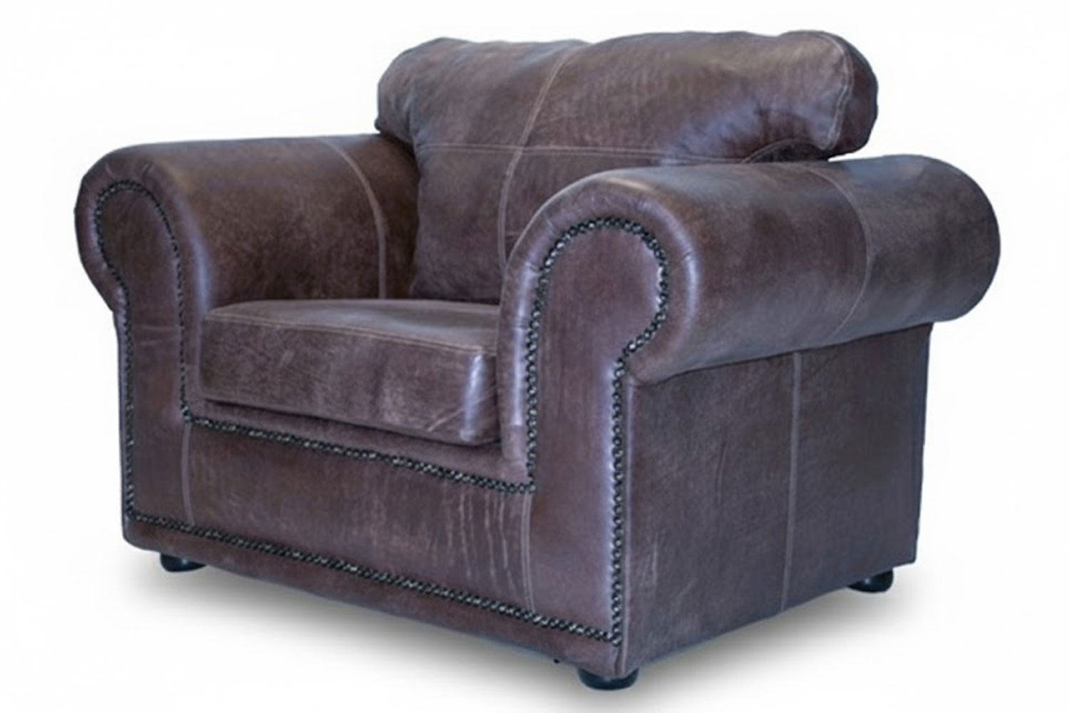 Genuine Full Leather Afrika Armchair - Exotic W-Brown