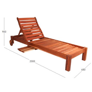 Bay sunlounger with dimensions