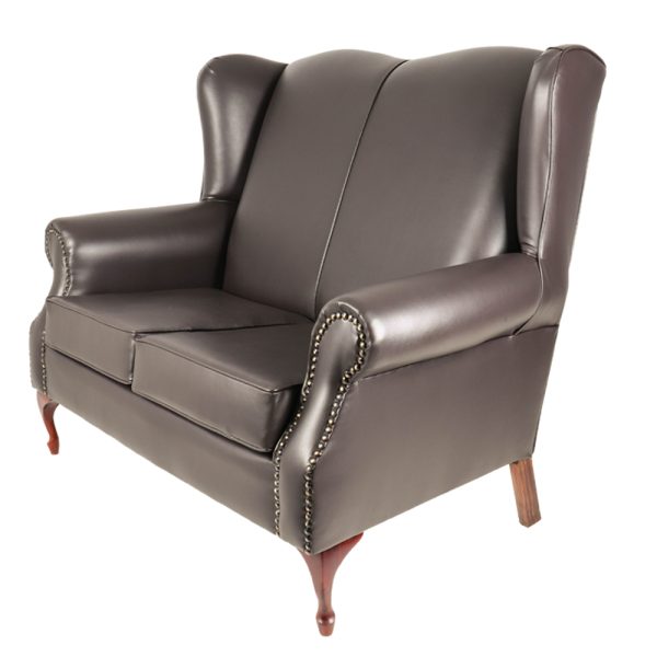 Classic Wingback 2 seater Bonded brown 3