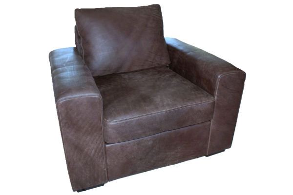 Genuine Full Leather Mod Armchair - Exotic W-Brown