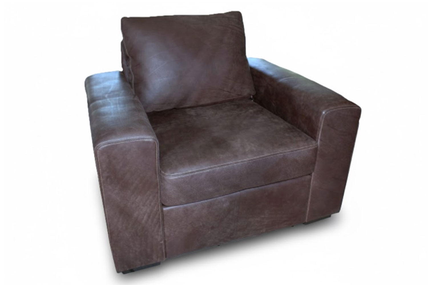 Genuine Full Leather Mod Armchair - Exotic W-Brown