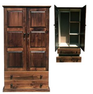 Bud wardrobe with shelves mahogany